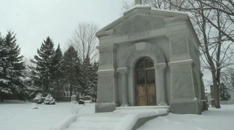 Cemetery 06, crypt on jib Stock Footage 1015536