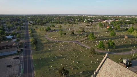 Cemetery aerial Stock Footage 240221849