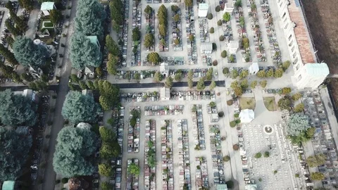 Cemetery aerial view Video stock 86029451