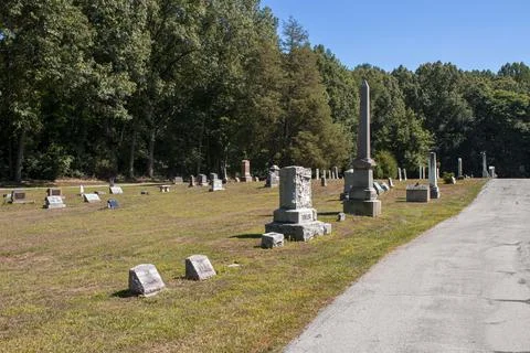 Cemetery along a path Stock Photos