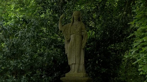 Cemetery Angel under a tree Stock Footage 89899232
