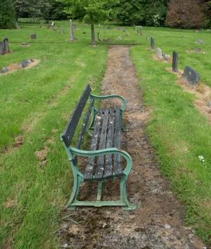 Cemetery bench Stock Photos