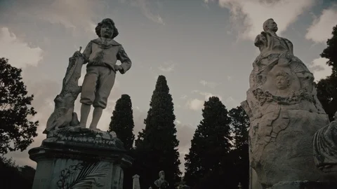 Cemetery, boy statue Stock Footage 104924251
