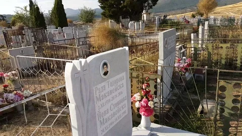 Cemetery in Bulgaria Stock Footage 97206530