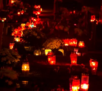 Cemetery candles Stock Photos