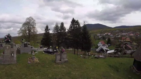 Cemetery in Carpathians Stock Footage 81531672