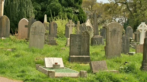 Cemetery Chapel Stock Footage
