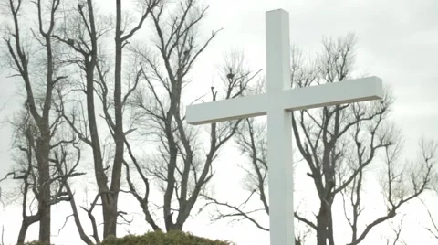 Cemetery Crucifix 스톡 동영상 1128264