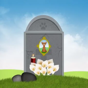 Cemetery for dogs Stock Illustration