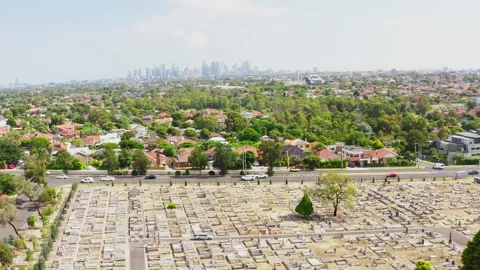 Cemetery Drone Shot Stock Footage 240358553