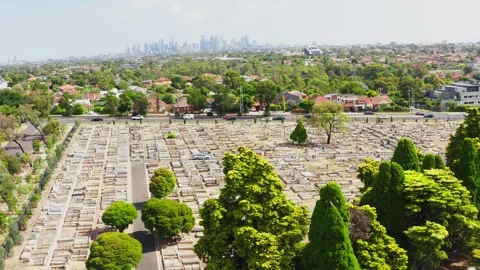 Cemetery Drone Shot Stock Footage 240359085