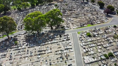Cemetery Drone Shot Stock Footage 240359132