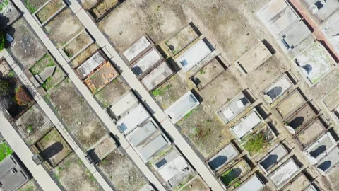Cemetery Drone Shot Stock Footage 240359156