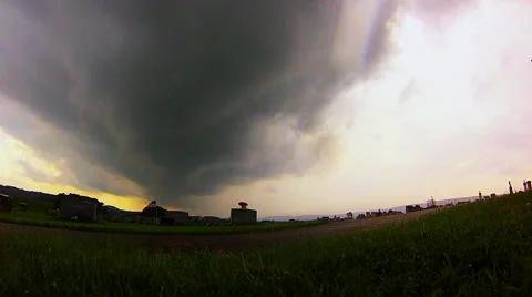 Cemetery During Thunder Storm Time Lapse Stock Footage 33647698