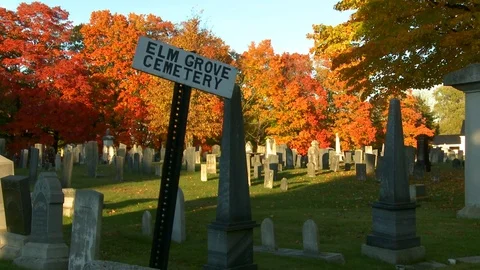 Cemetery in Fall Stock Footage 77481446