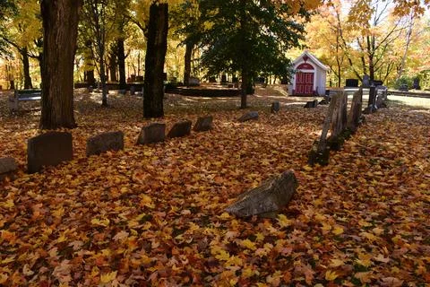 The cemetery in the fall Stock Photos