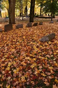 The Cemetery in the Fall Stock Photos