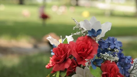 Cemetery Flowers Stock Footage 94482624