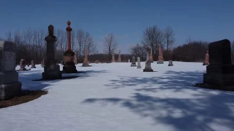 Cemetery (Forward Motion Gradual Speed Up) Stock Footage 149714094