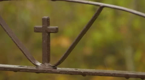 Cemetery gates. motion Video stock 68364861