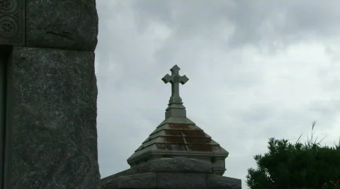 Cemetery Grave Crosses Cloud Time Lapse - 05 Stock Footage 652518