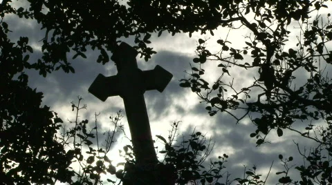Cemetery Grave Crosses Cloud Time Lapse - 08 Stock Footage 652524