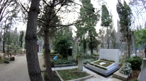 Cemetery With Grave Stock Footage 36781383