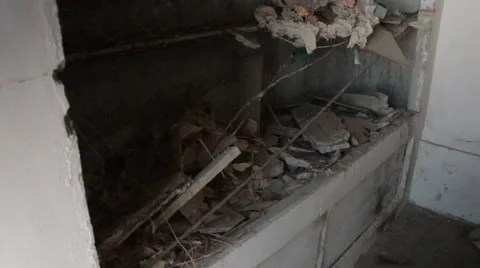 Cemetery Grave Yard Empty Crypt Video stock 47687644