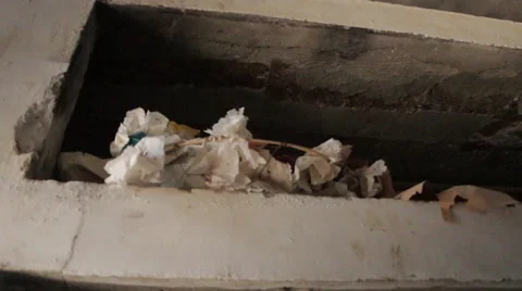 Cemetery Grave Yard Open Crypt Stock Footage 47687616