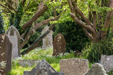 Cemetery Gwithian Cornwall Stock Photos
