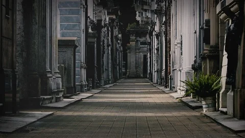 Cemetery Hall Stock Footage 125408921