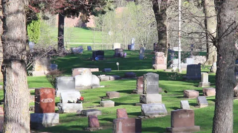 Cemetery On a Hill Sunlight Vídeos de archivo 22824646