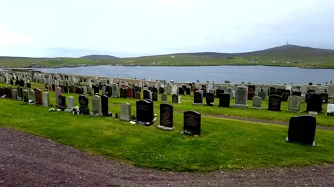 The Cemetery At The Knab, Lerwick Shetland UK Stock Footage 247911063