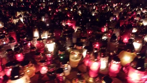 Cemetery lights Video stock 97826358