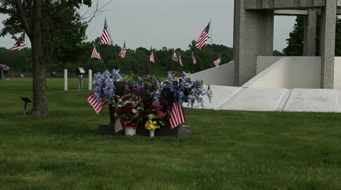 Cemetery on Memorial Day Stock Footage 38800978