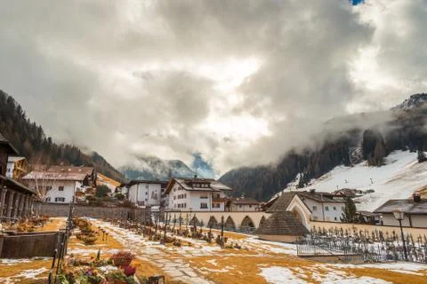 Cemetery in the mountains Stock Photos