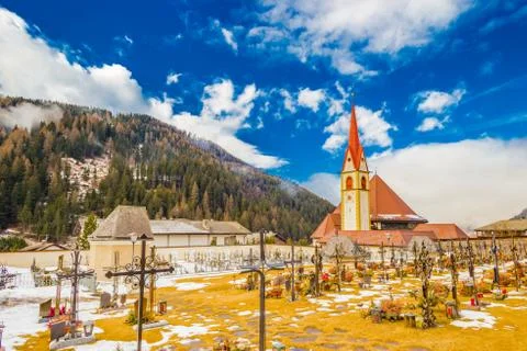 Cemetery in the mountains Stock Photos