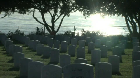 Cemetery with ocean background 스톡 동영상 305791
