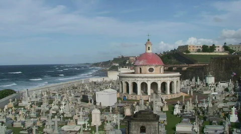 Cemetery Oceanfront  Stock Footage 481201