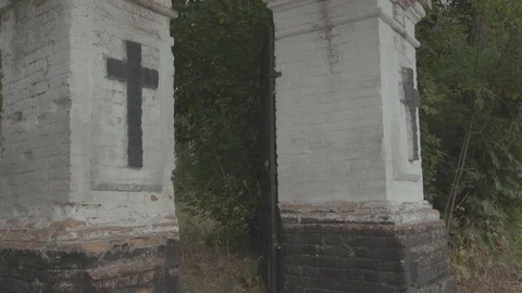 Cemetery, old crosses Stock Footage 121343006