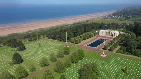 Cemetery at Omaha beach Stock Footage 136530042