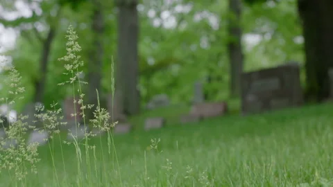 Cemetery on an Overcast Day Video stock 131355167