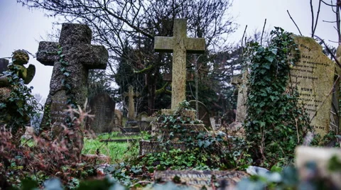 Cemetery Panning timelapse Stock Footage 45623641