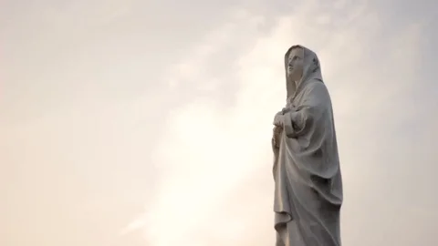 Cemetery Statue in Sky On a cloudy day Video stock 127032393