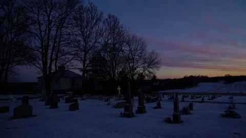 Cemetery Sunset Vídeo Stock 88613940