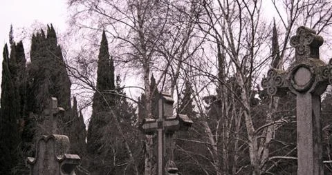 Cemetery with tombs Stock Photos