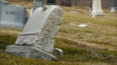 Cemetery in winter Stock Footage 11363284