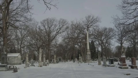 Cemetery Winter Snow 2 Stock Footage 79019812
