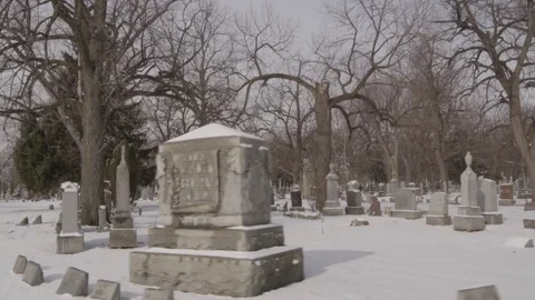 Cemetery Winter Snow 4 Stock Footage 79019848