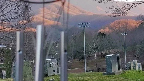 CemeteryChimes TiltDown Stock Footage 153495548